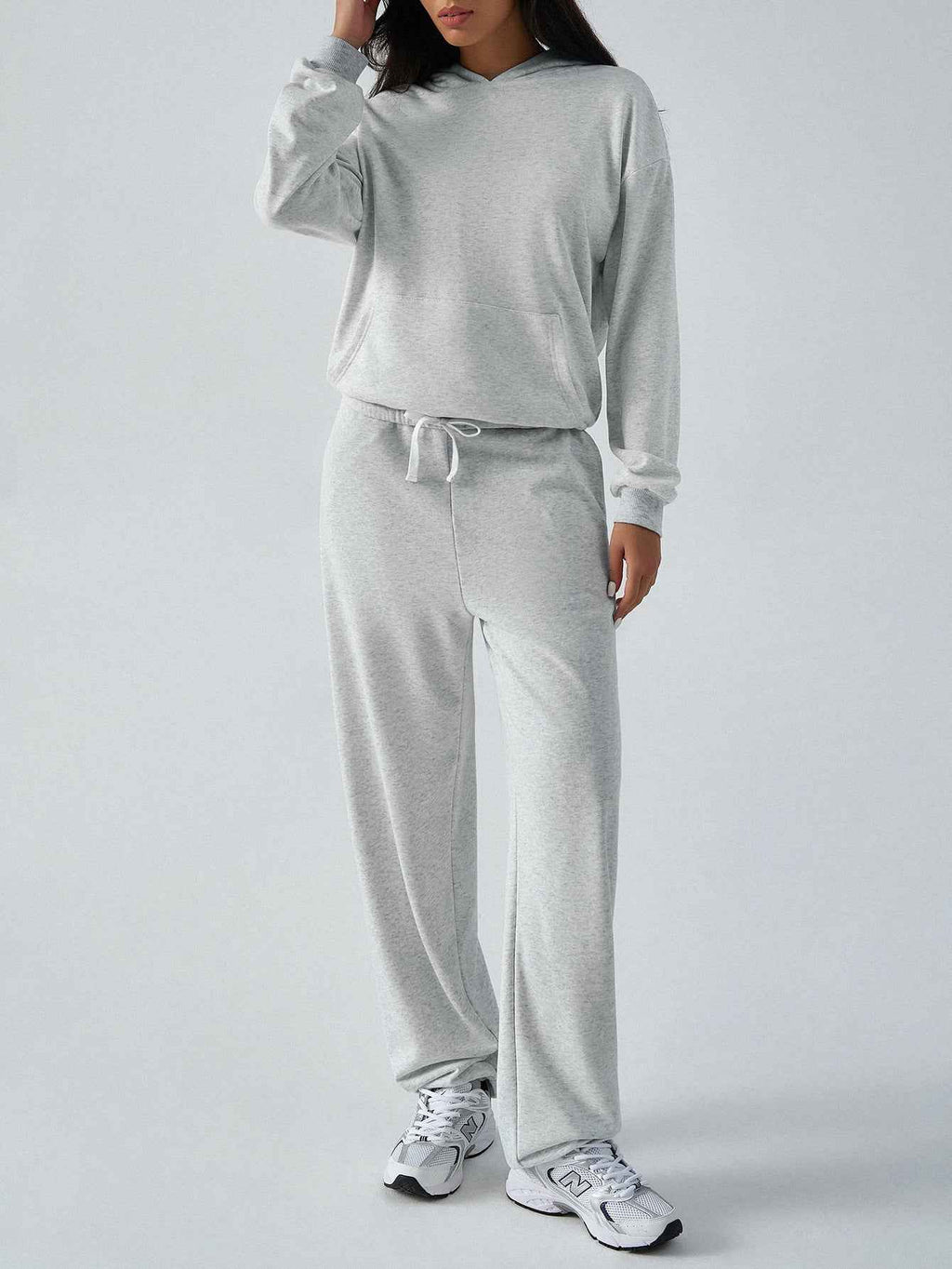 Autumn Winter Casual Sports Hooded Sweater Slim Fit Tied Trousers Women