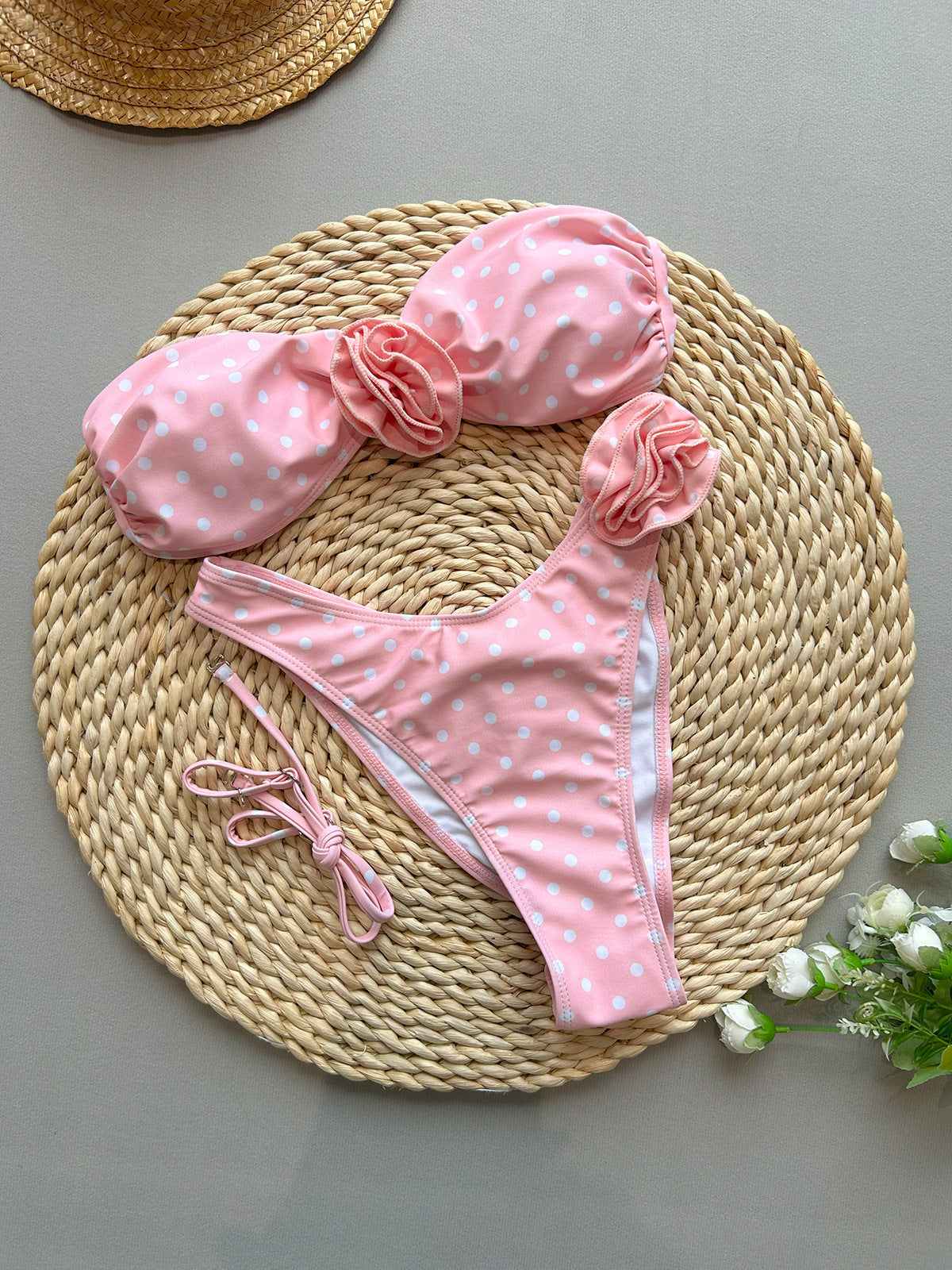 Bikini Sexy Bikini Three Dimensional Floral Split Women Swimsuit Swimsuit Women - ALZO