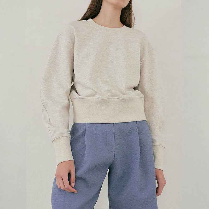 Early Autumn Sweatshirt Women Clothing Fleece Lined Thickened Short Loose Long Sleeves Pullover Top Bandage Dress Design Coat