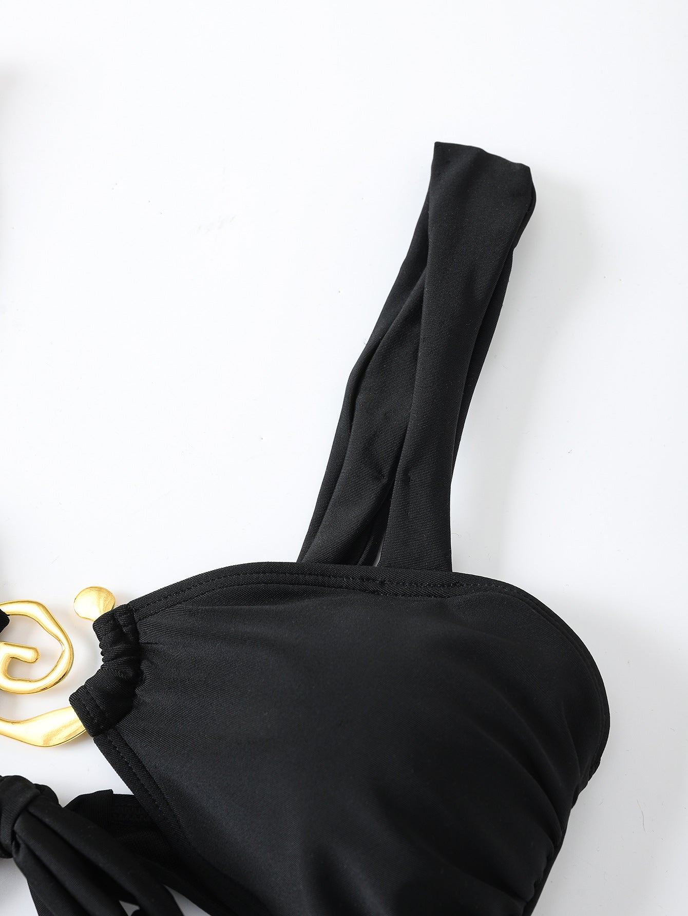 Bikini Solid Color Tied Low Waist Sexy Bikini Split Swimsuit Women Swimwear - ALZO