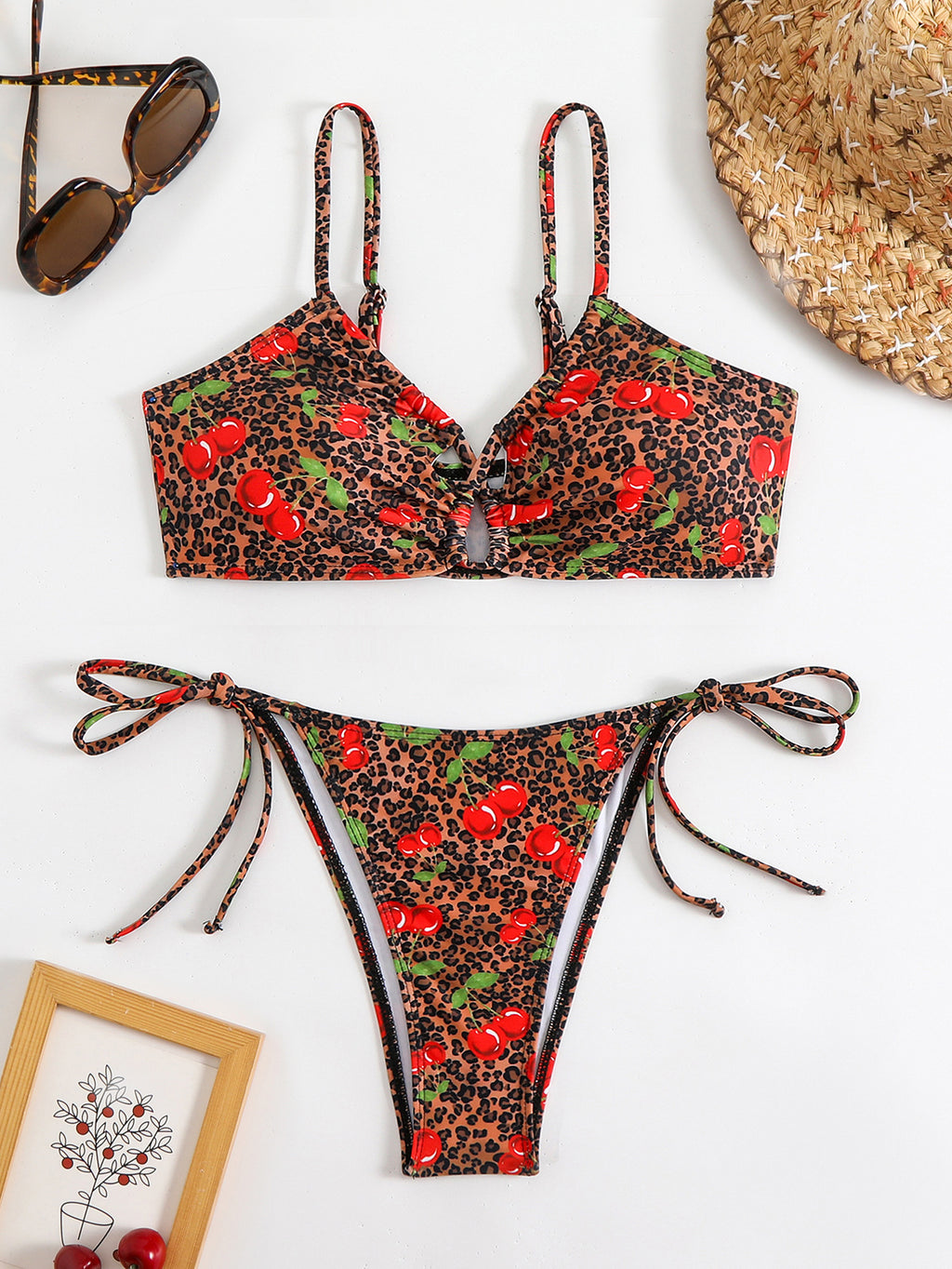 Women Swimsuit Women Sexy Lacing Printed Swimsuit Bikini - ALZO