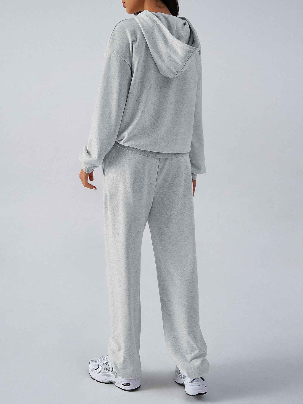 Autumn Winter Casual Sports Hooded Sweater Slim Fit Tied Trousers Women
