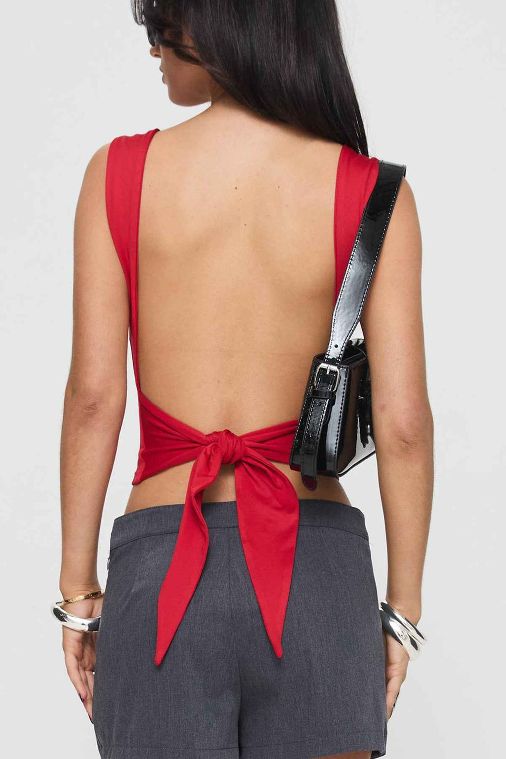 Women Clothing Small Sling Slim Fit Sexy Backless Lace up Sexy Women Short Top Vest
