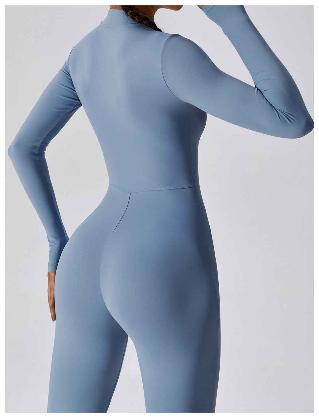 Zipper Nude Feel Long Sleeve Yoga Jumpsuit High Strength Fitness One Piece Tights