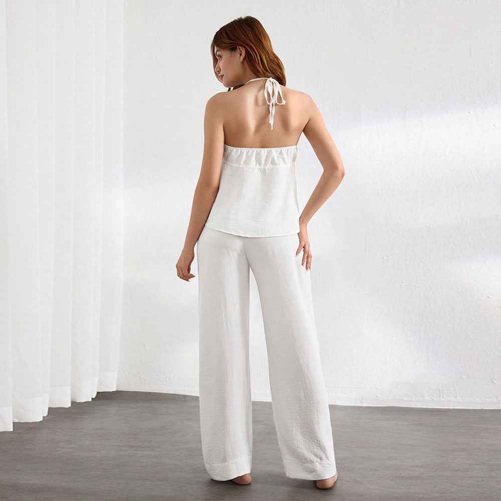 Women Clothing Simple Office Homewear Summer Can Be Worn outside Loose Comfortable Two Piece Set for Women