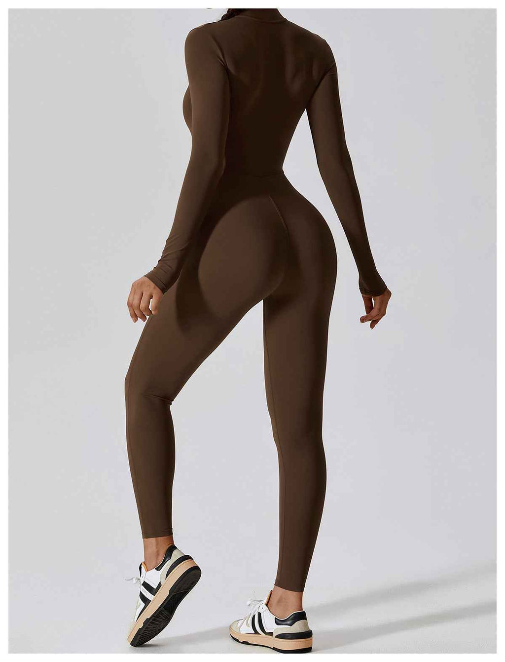 Zipper Nude Feel Long Sleeve Yoga Jumpsuit High Strength Fitness One Piece Tights