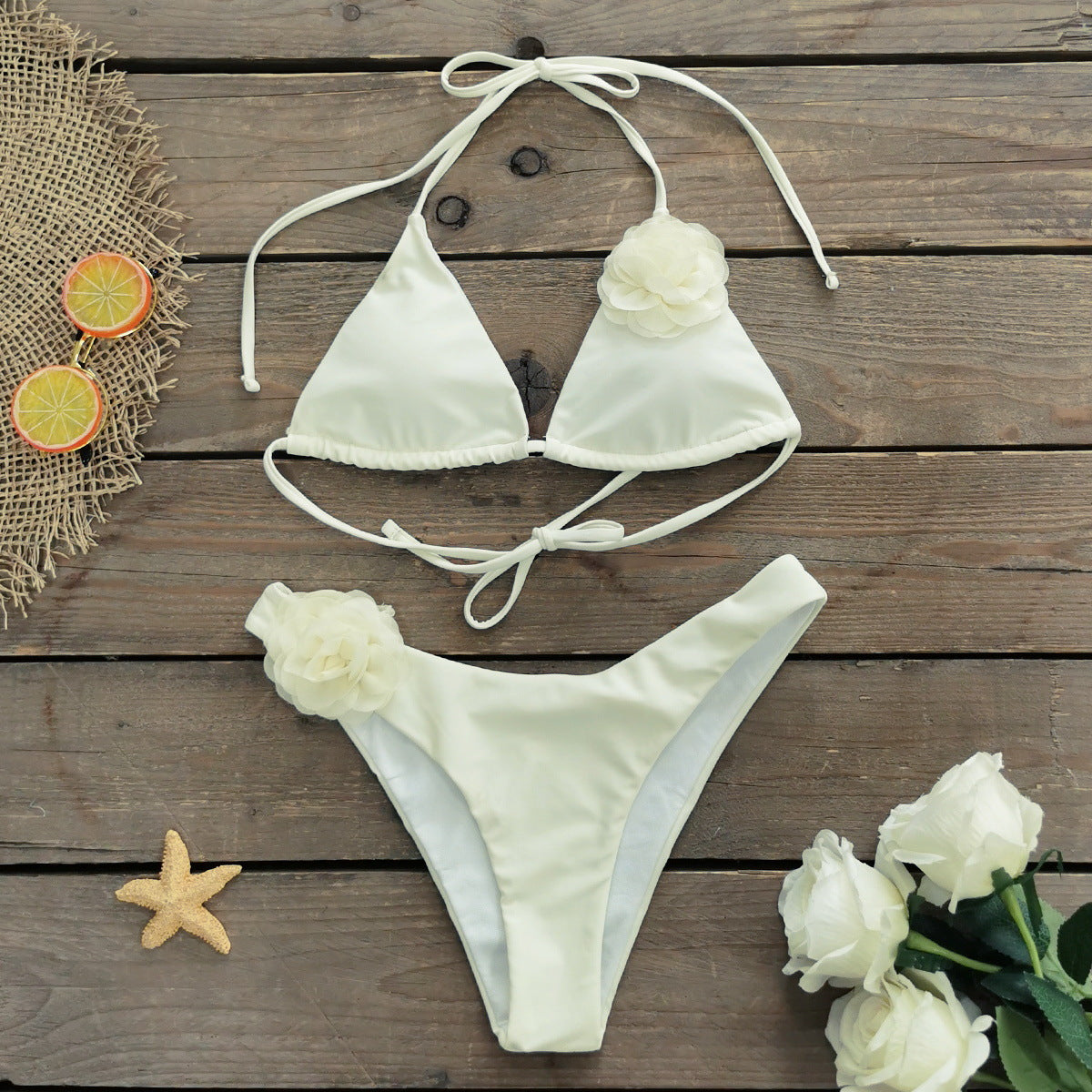 Three Point Mini Bikini Low Waist Sexy Strap Split Swimsuit Women Bikini - ALZO