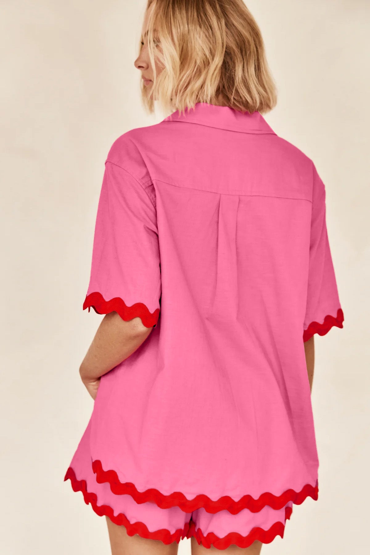 【MOQ-5 packs】 Early Spring Women Simple Short Shirt Casual Set - ALZO