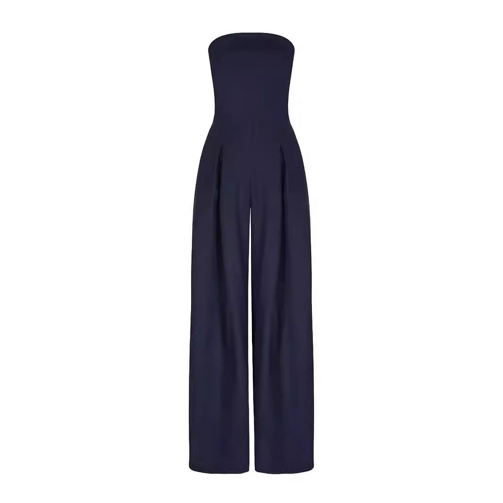 Women Casual Backless Slim Fit Smocking Jumpsuit - ALZO