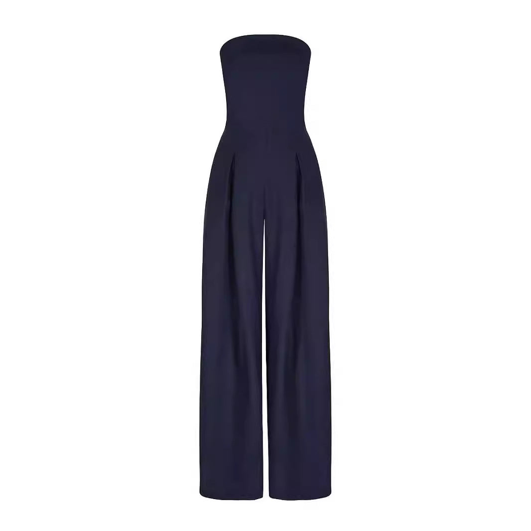 Women Casual Backless Slim Fit Smocking Jumpsuit - ALZO