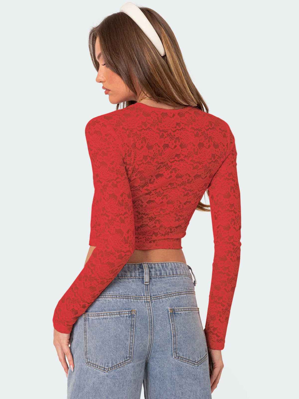 Private Clothes Sexy Lace Short Top Sexy Beautiful Slim Fit Long Sleeve T Shirt Women Summer