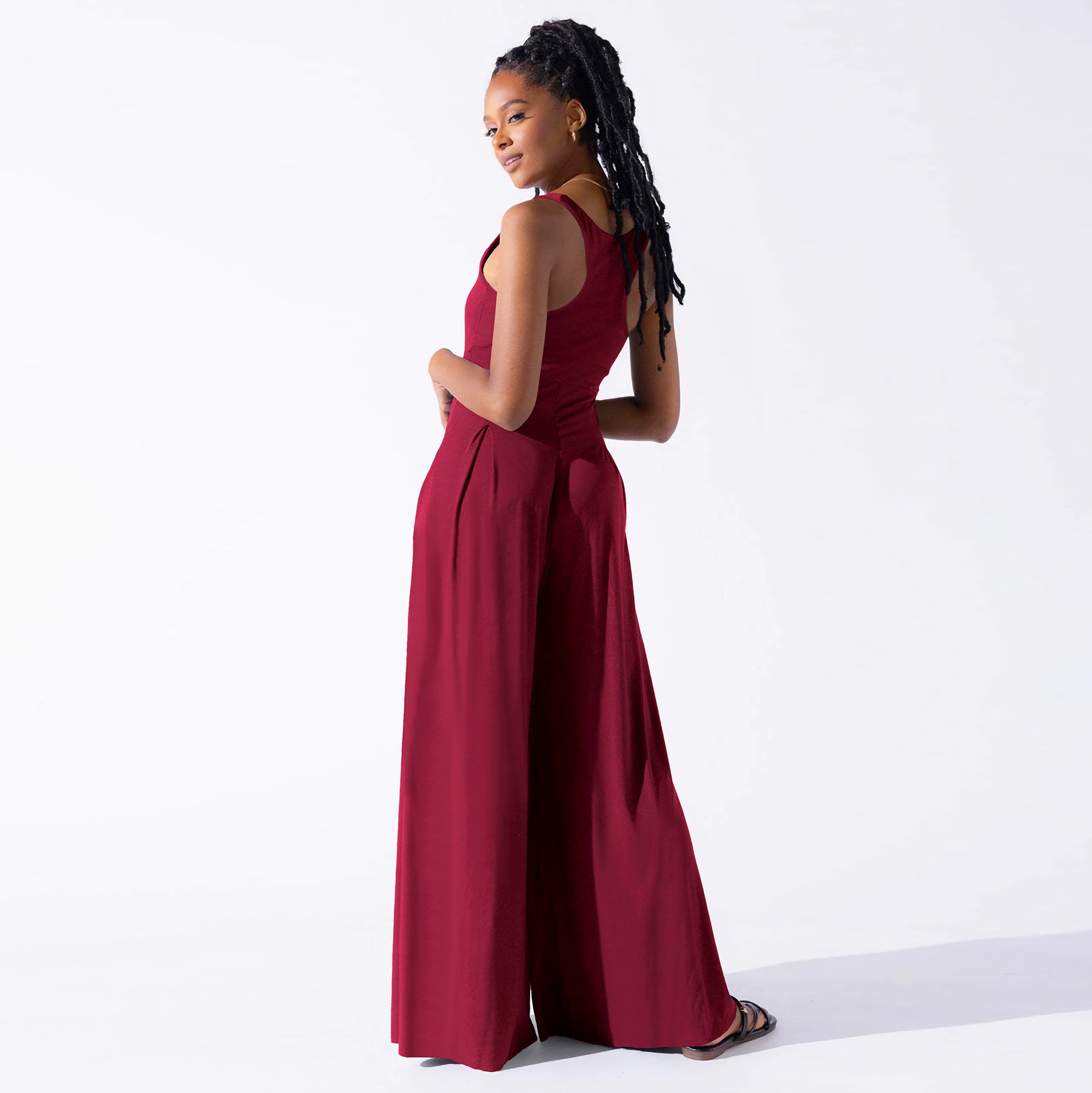 Casual Knitted Sexy Sling Wide Leg Jumpsuit Summer Women Clothing - ALZO