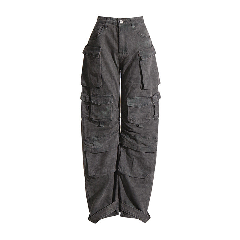 Elegant Sexy Sexy Casual Pants Women Autumn Winter Tie Dye Camouflage Multi Pocket Cargo Pants - ALZO