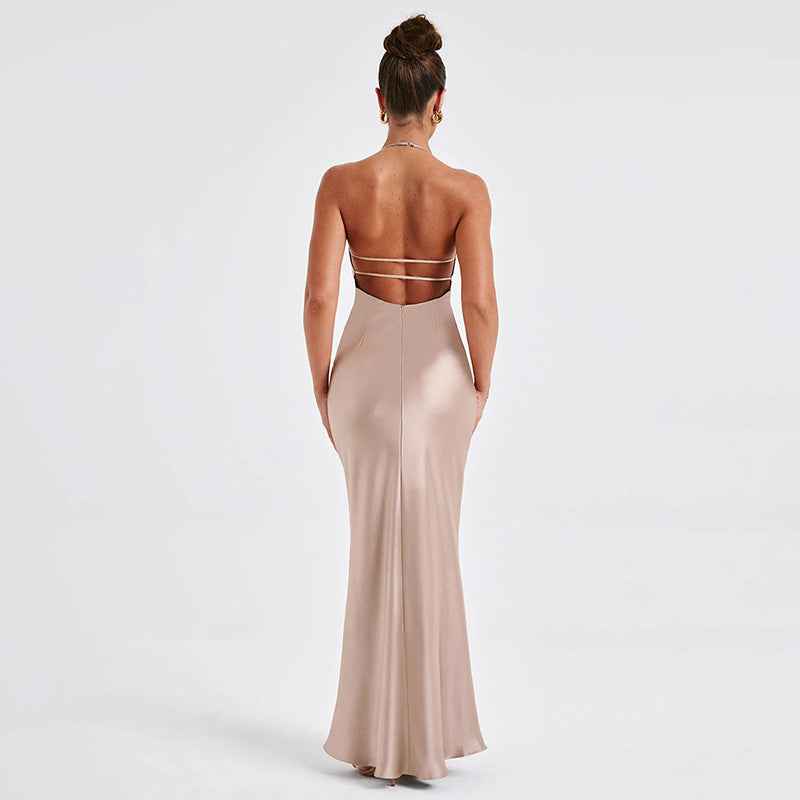 Arrival Dress Sexy V neck Backless Long Slim Camisole Gown Dress