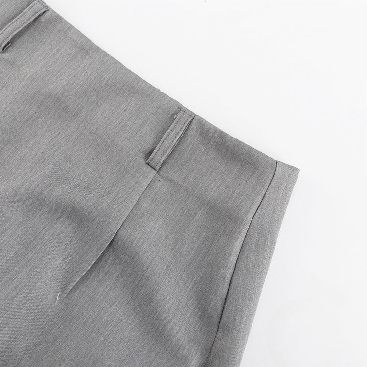 Fall Women Clothing Office French Gray Skirt High Waist Slimming Draping Fishtail Skirt Long Skirt - ALZO