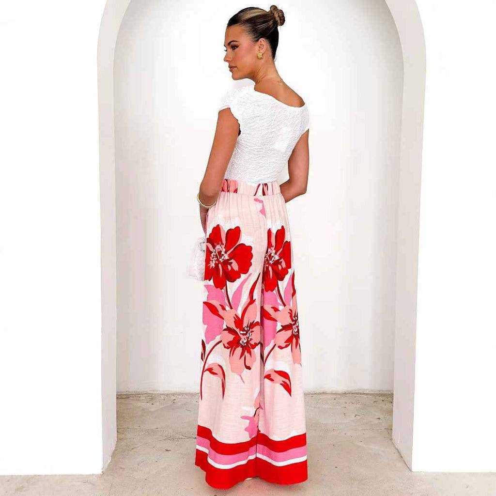 Casual Pants Summer Positioning Printing Loose Wide Leg Casual Straight Leg Trousers