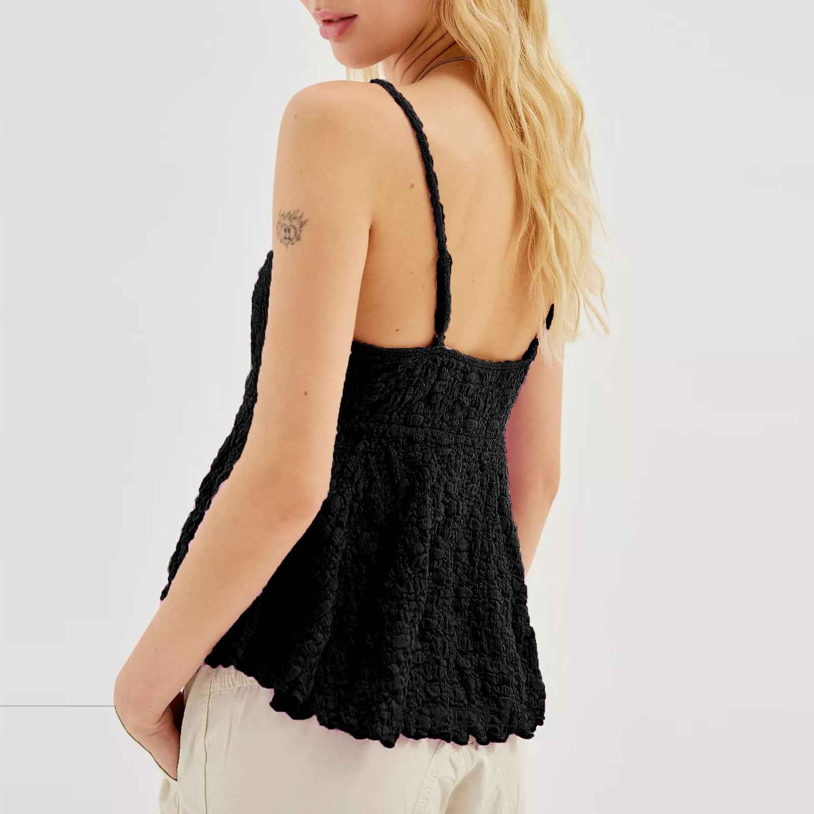 Camisole Summer V Neck Hollow Out Cutout Lace Sexy Suspenders Backless Blouse Women