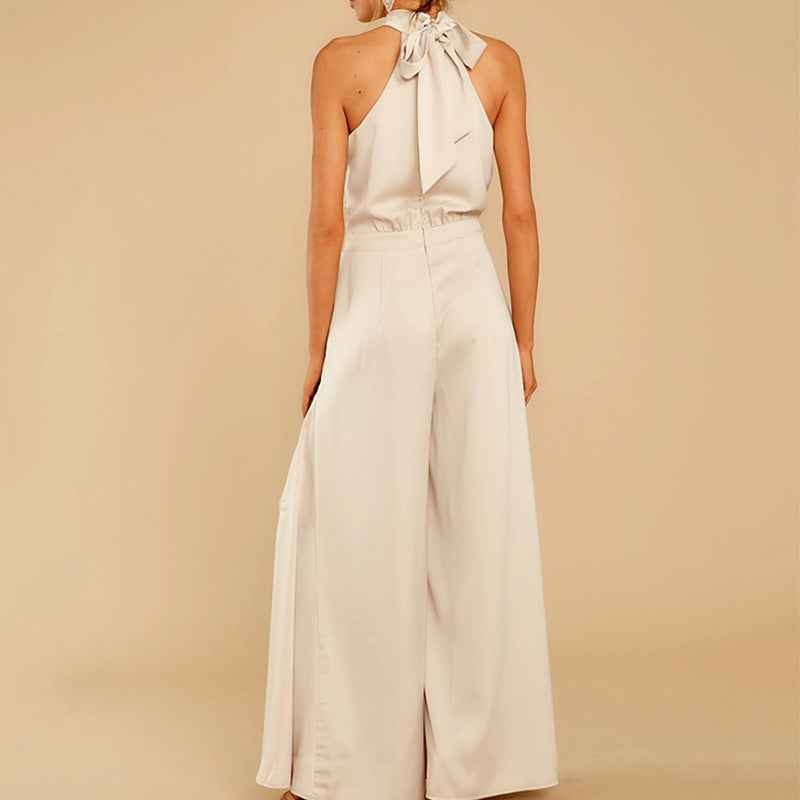 Jumpsuit Spring Summer Solid Color off-the-Shoulder Jumpsuit