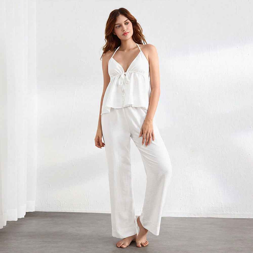 Women Clothing Simple Office Homewear Summer Can Be Worn outside Loose Comfortable Two Piece Set for Women