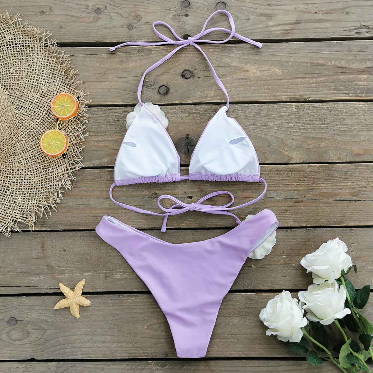 Three Point Mini Bikini Low Waist Sexy Strap Split Swimsuit Women Bikini