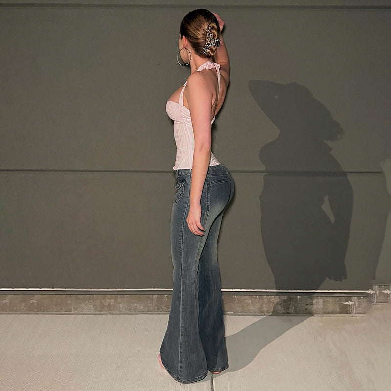 Street Sexy Retro Stretch Bootcut Trousers Retro Slim Spring Summer Jeans Women Trousers Delivery - ALZO
