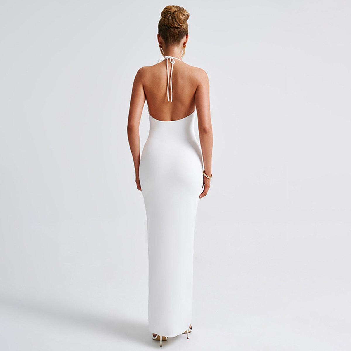 Sexy Backless Slit Sling Dress Product Pleated Slim Fit Women Wear - ALZO