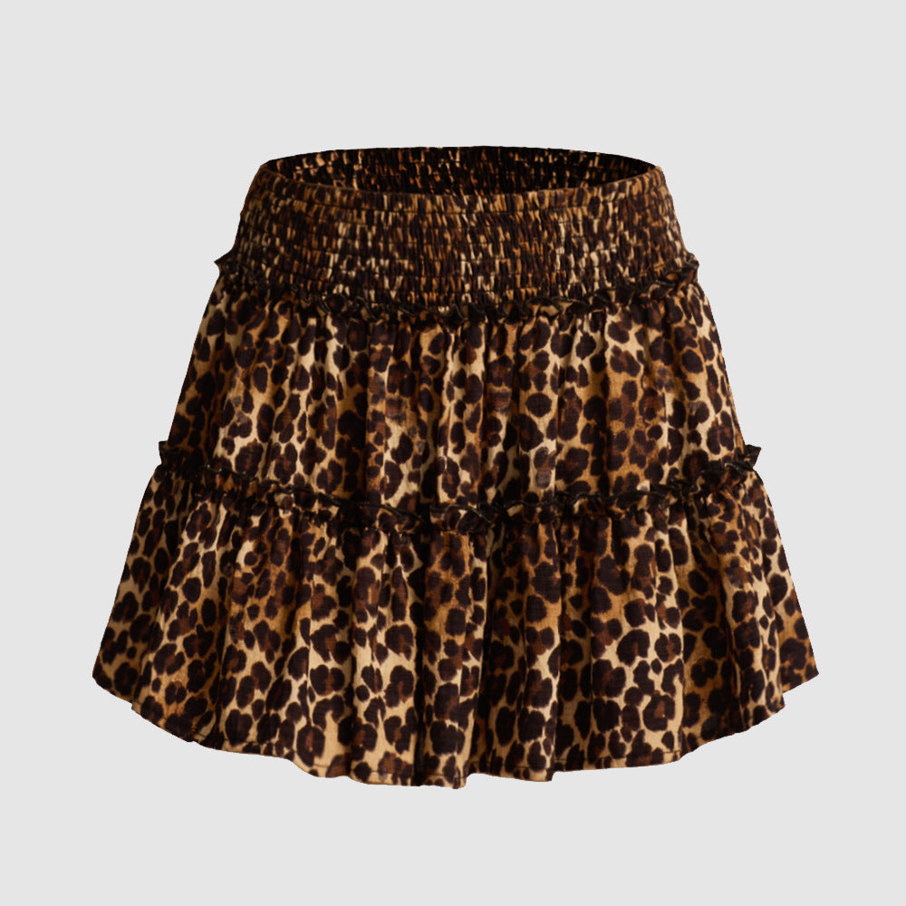 Brown leopard printed
