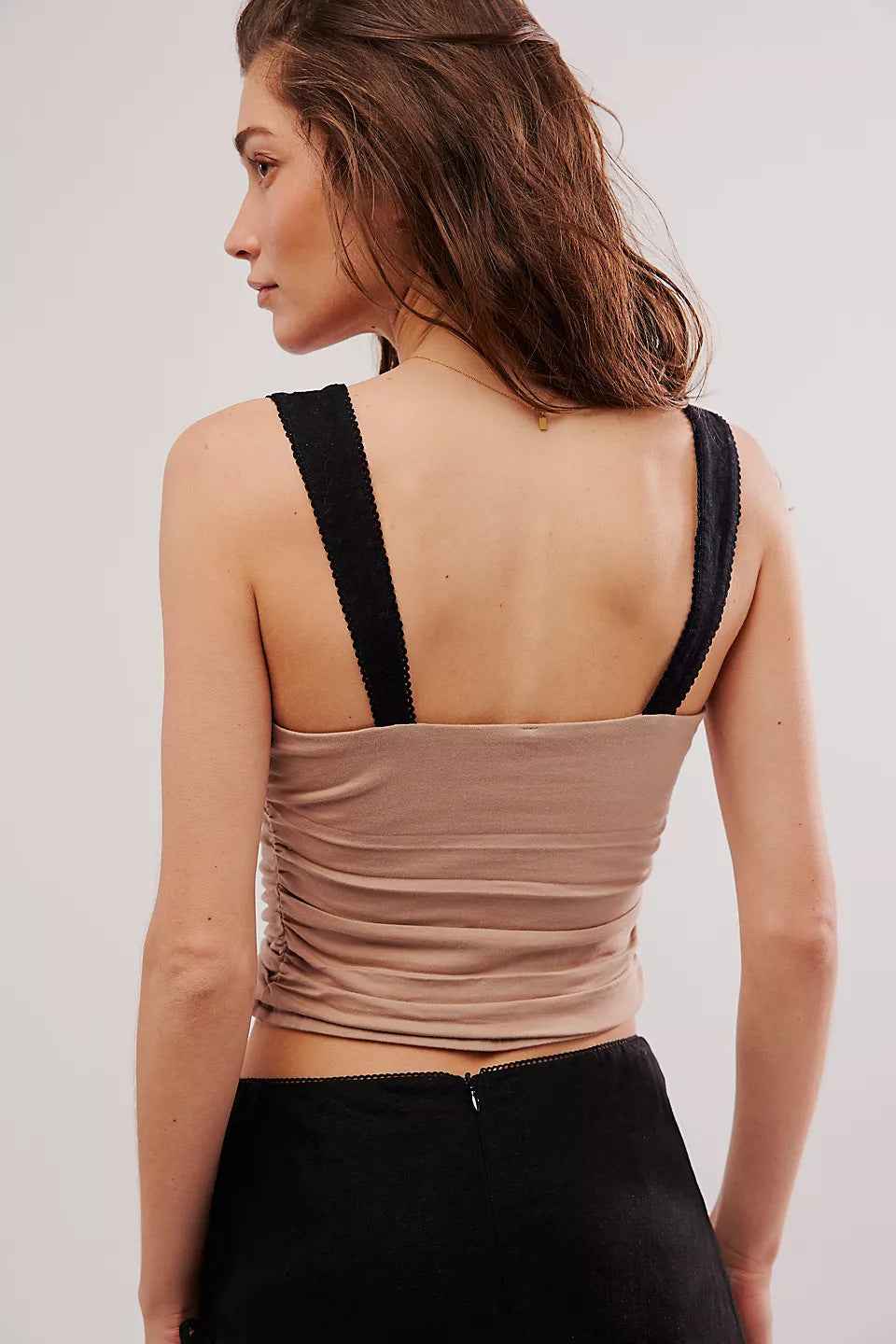 Spring Summer Women Clothing Pleating Contrast Color Sexy Small Vest Women