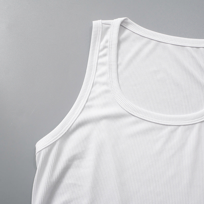 Heart Printing Sleeveless Round Neck Vest Top Women Clothing Bottoming Slimming Spring Summer - ALZO