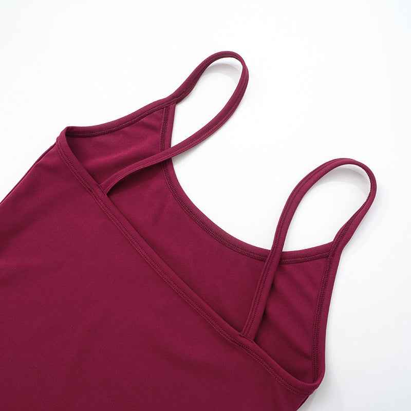 Women Clothing Spring Summer Solid Color Sling Backless Sports High Waist Tight Bell Bottom Pants Set