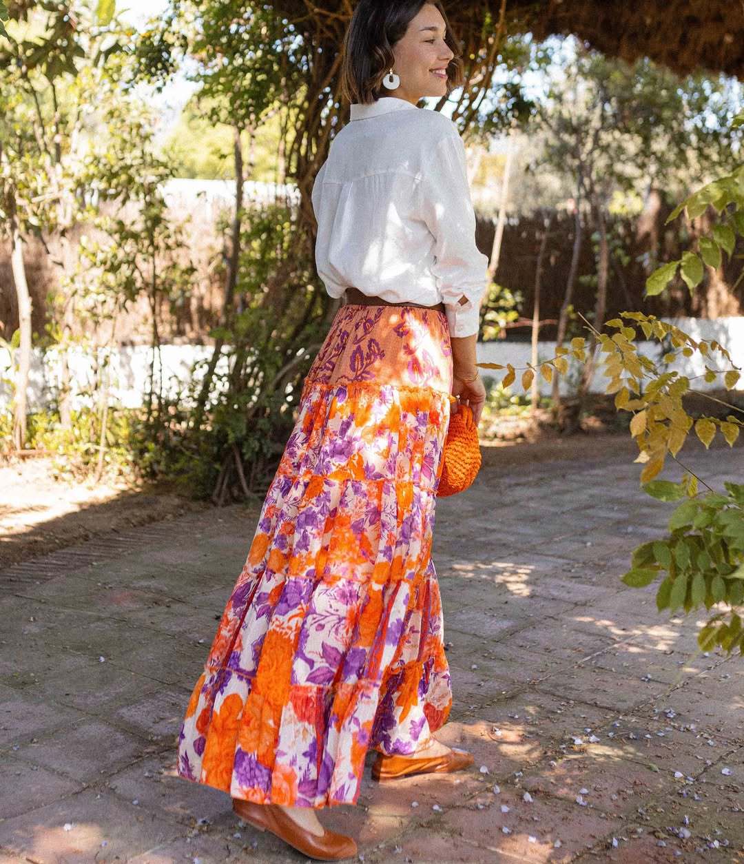 Summer Bohemian Wide Hem Printed Ruffled Maxi Dress Women - ALZO