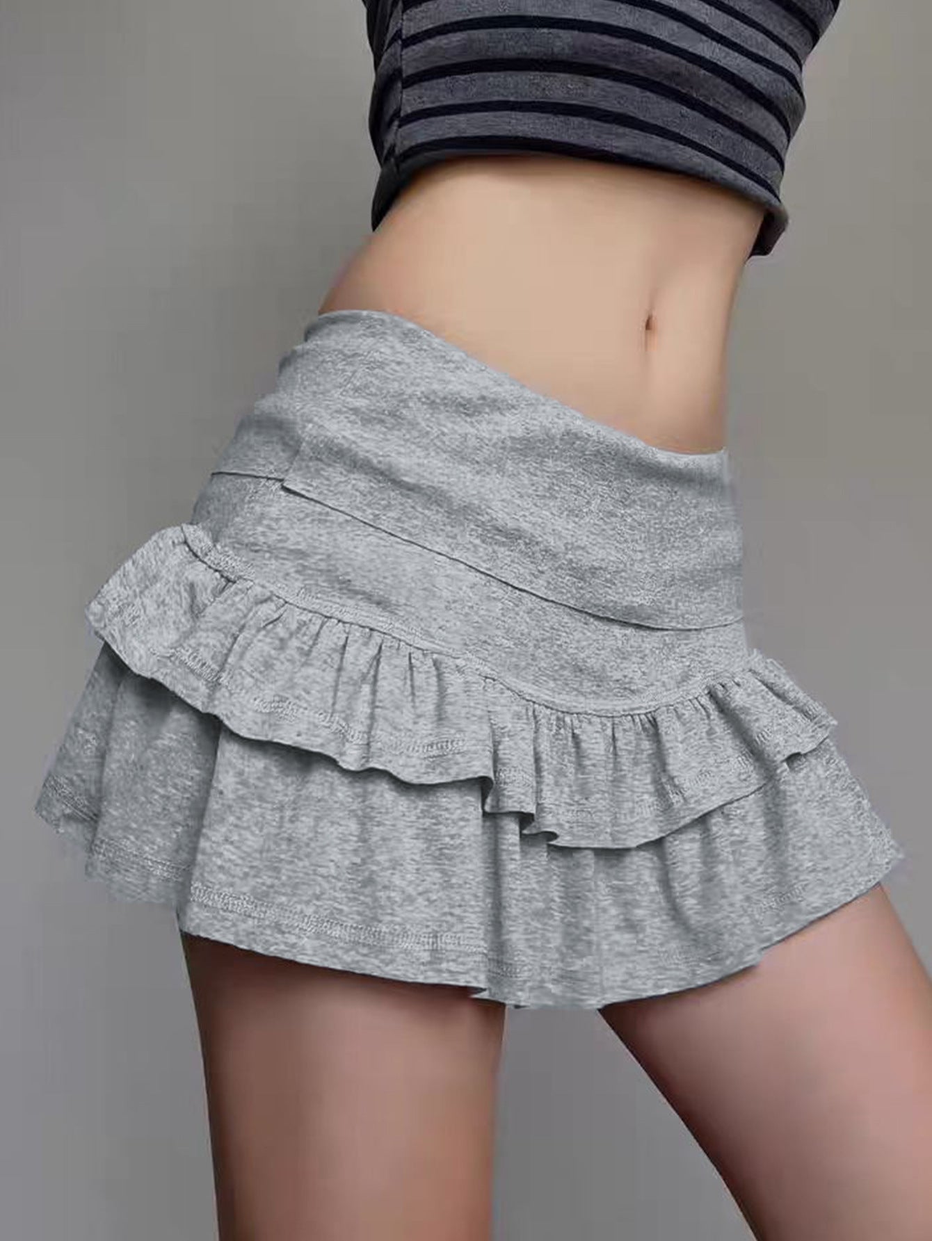 Spring Summer Skirt Women Casual Solid Color Pleated Skirt - ALZO