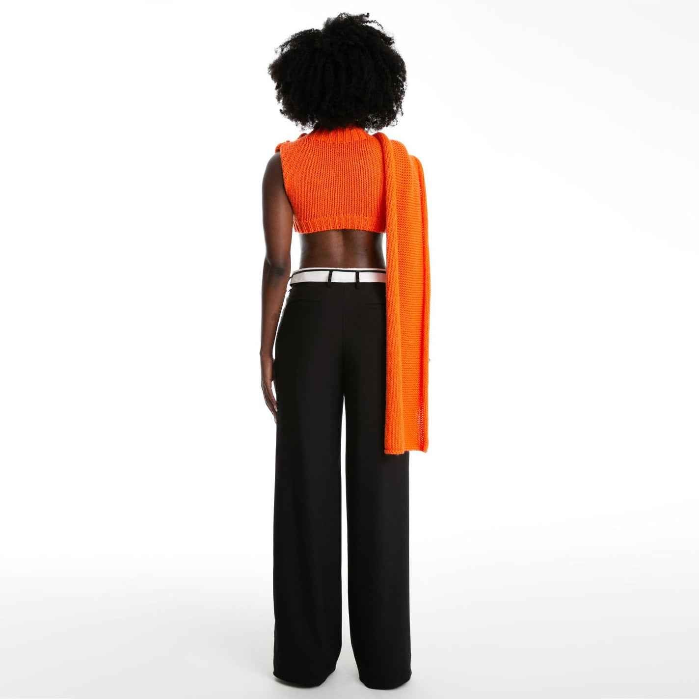 Spring Retro Draping Women Work Pant Loose Slimming Collared Design Straight Wide Leg Pants