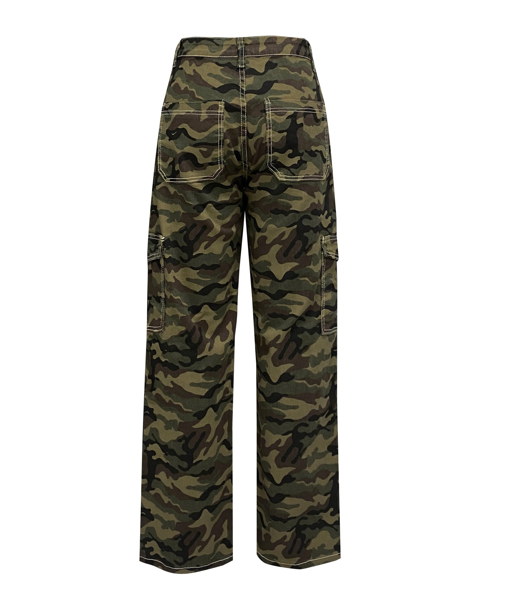 Jeans Women Loose Personality Camouflage Pocket Overalls Fashionable Trousers - ALZO