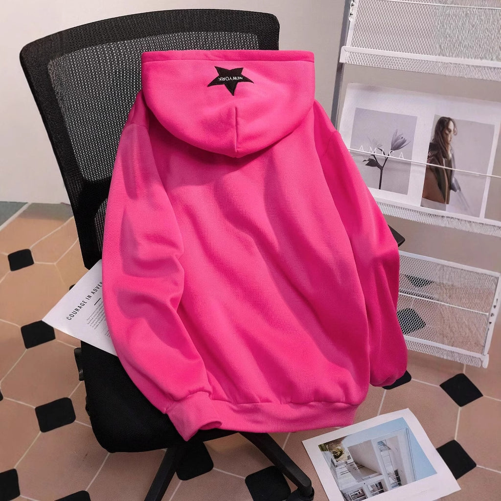 Sweatshirt Outdoor Autumn Winter Loose Long Sleeve Sweatershirt Half Zipper Ladies - ALZO