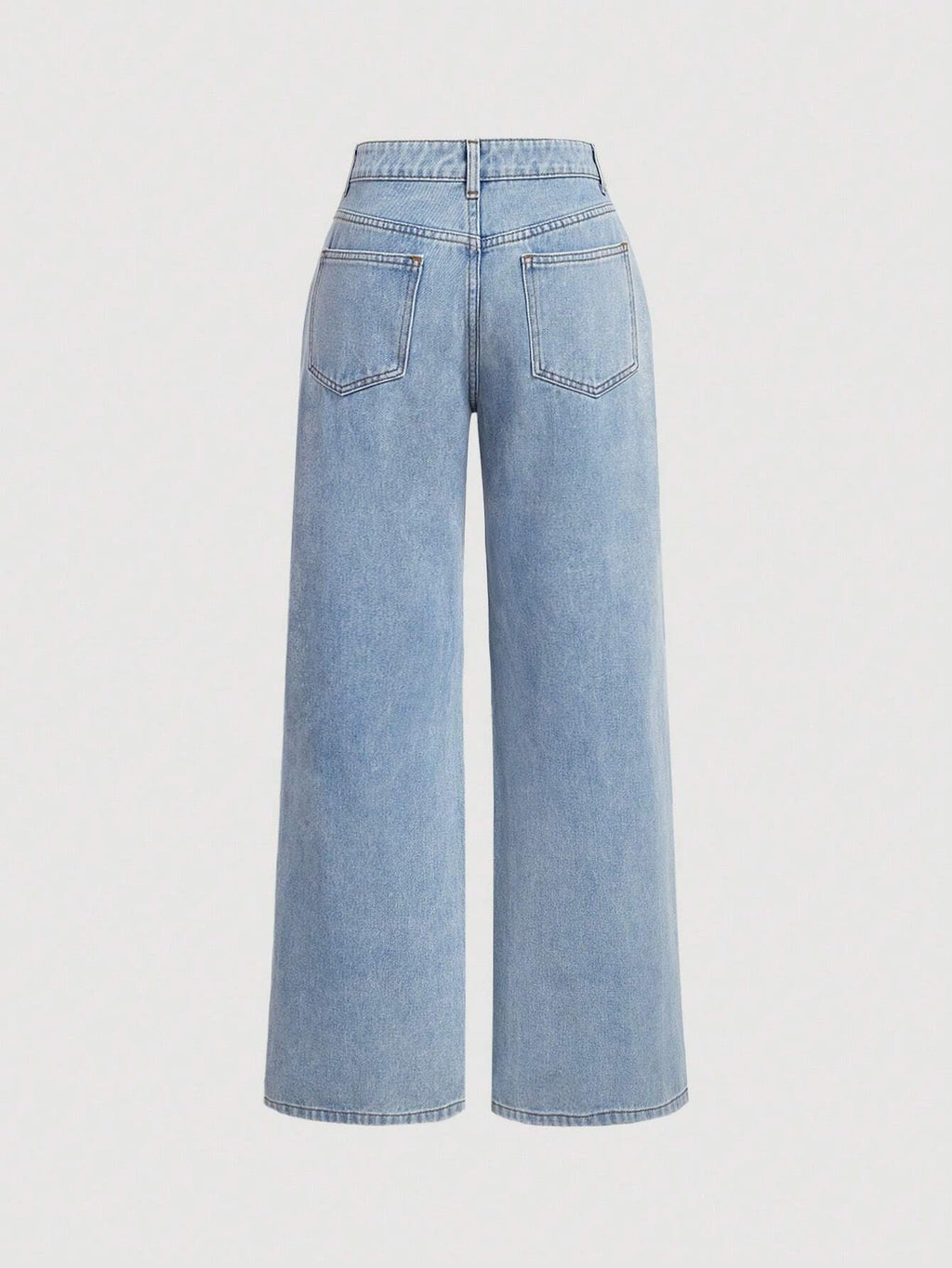 High Street Jeans Women Spring High Waist Washed Bow Wide Leg Pants Trendy Jeans - ALZO