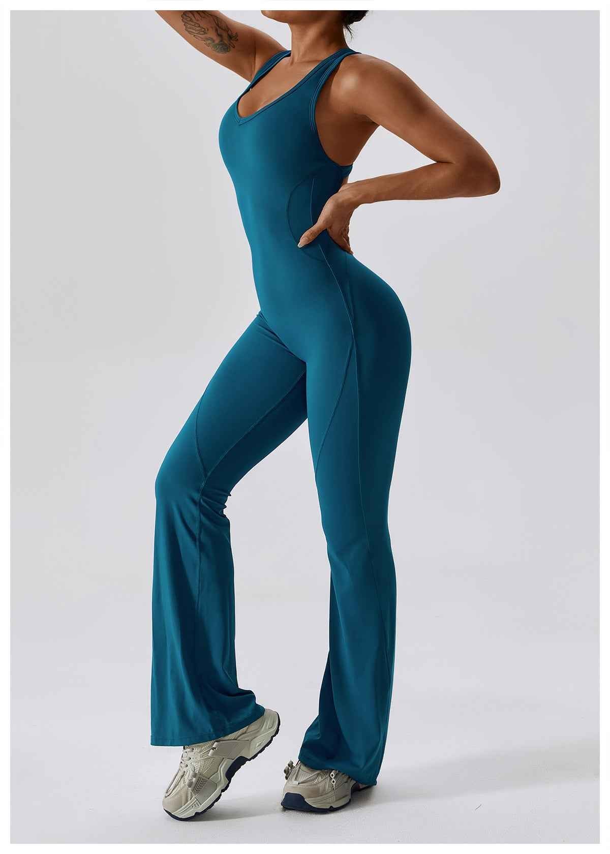 Quick Drying Skinny Yoga Clothes Dance Sports Workout Clothes Hip Lift Belly Shaping Micro Pull Yoga Jumpsuit