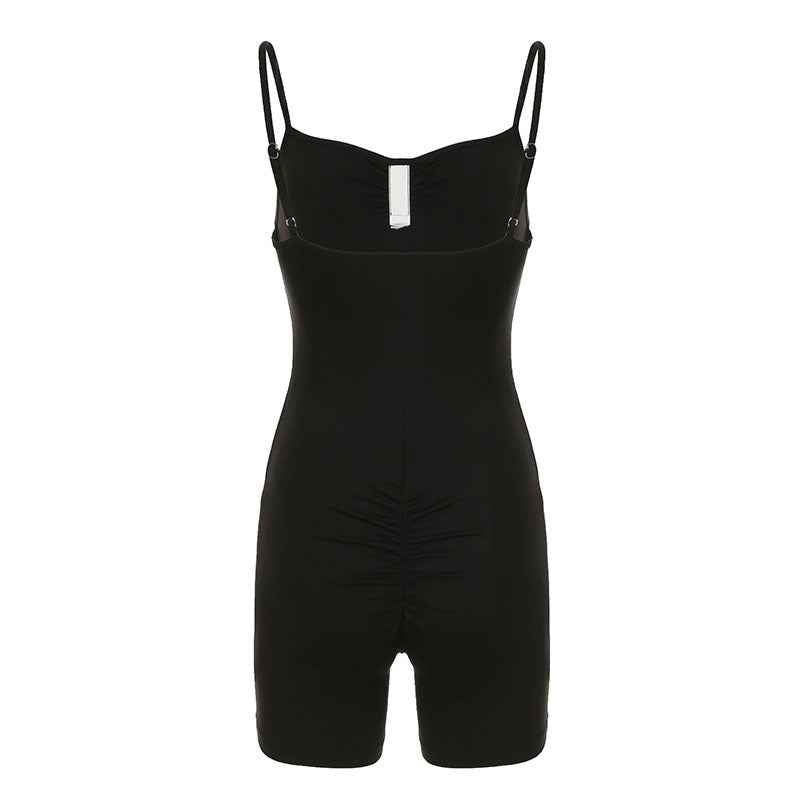 Summer Women Street Sports Solid Color Romper Corset Yoga Fitness Casual Jumpsuit