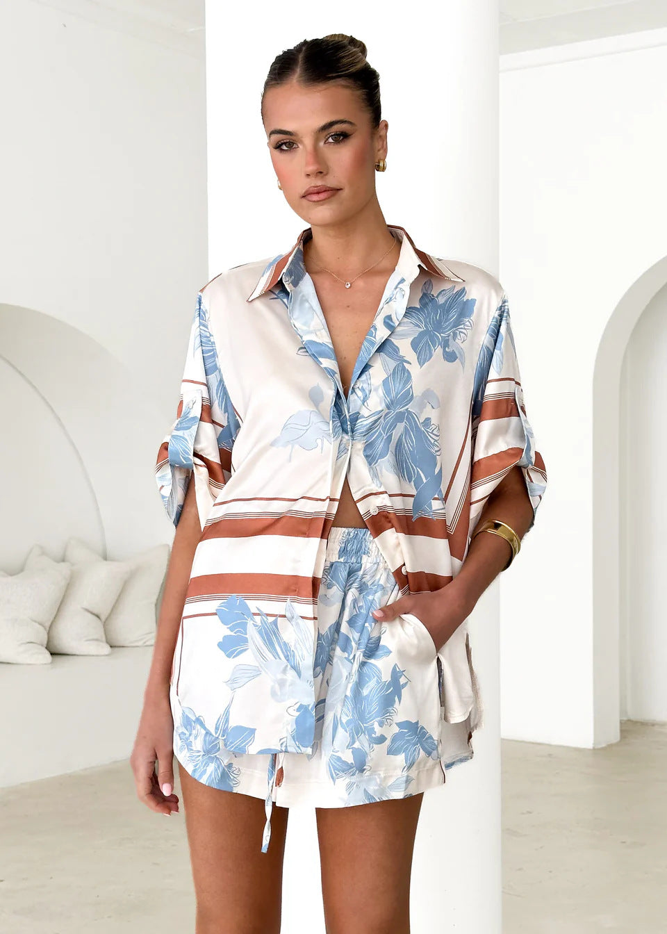 White Background with Blue Print