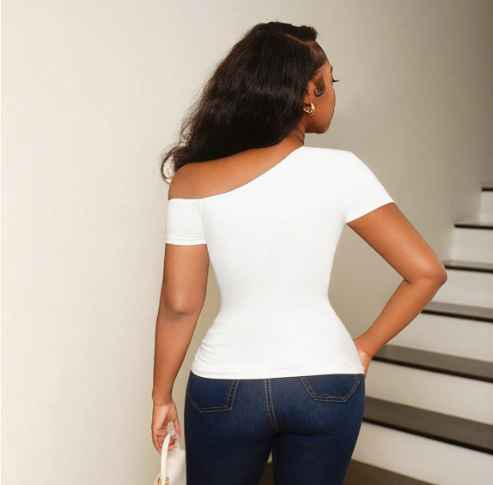 Women Clothing Sexy off Shoulder T shirt Summer Sexy Slim Fit Crop Top